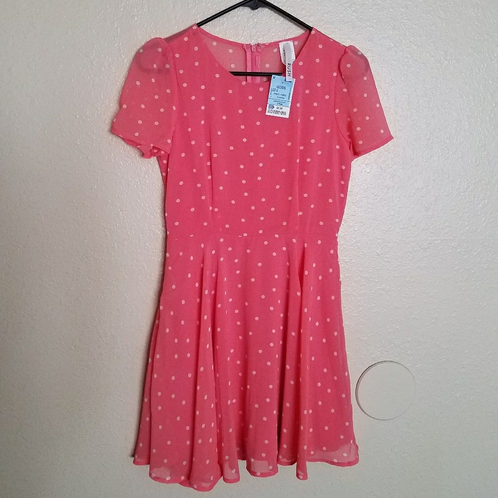Rush pink polka dot dress